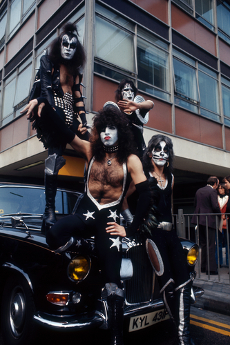 Kiss arrive at London airport for their first European tour