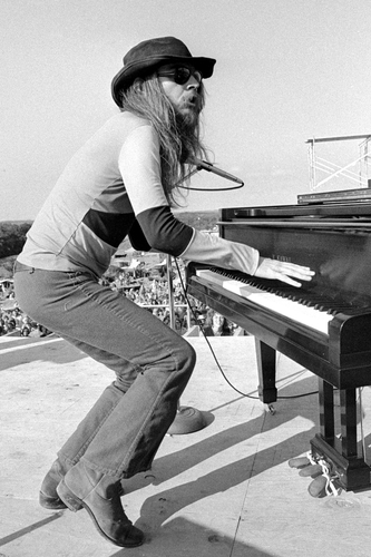 Leon Russell photographed on stage in Wadena