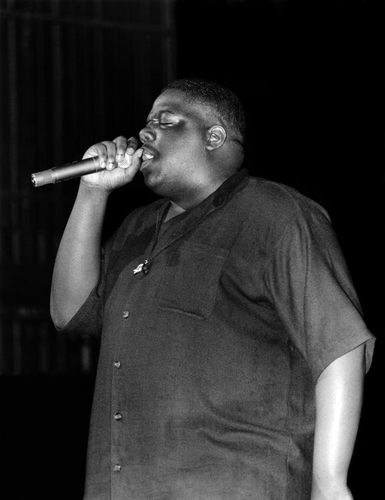Late rapper Notorious B.I.G. performs at the Riviera Theater in Chicago