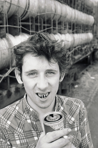 Shane MacGowan of The Pogues photographed in 1984.